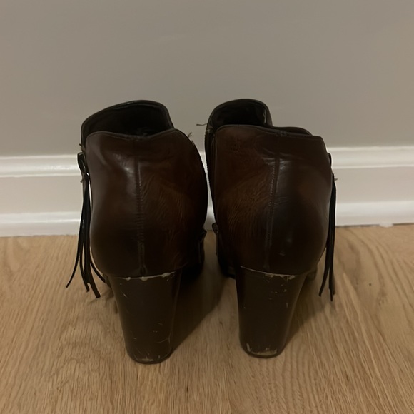 Brown leather booties - Picture 3 of 6